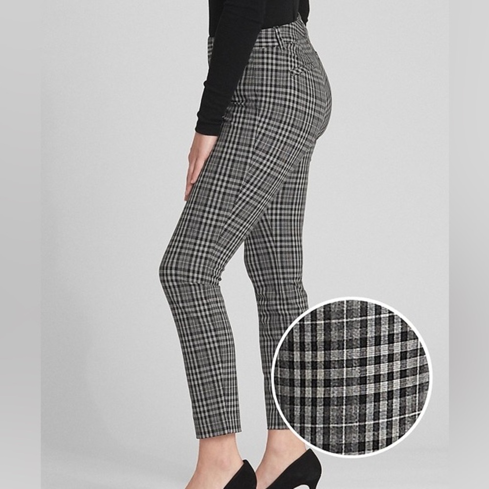 NWT GAP | Woman’s Sz 14 | Black and White Plaid Ankle Cropped Pants💖 - Picture 1 of 5